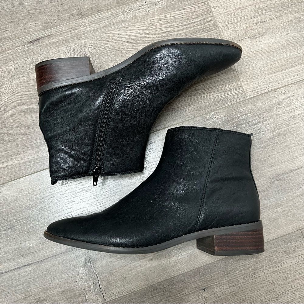 Lucky Brand Lenree Leather Boots Black sz 8M